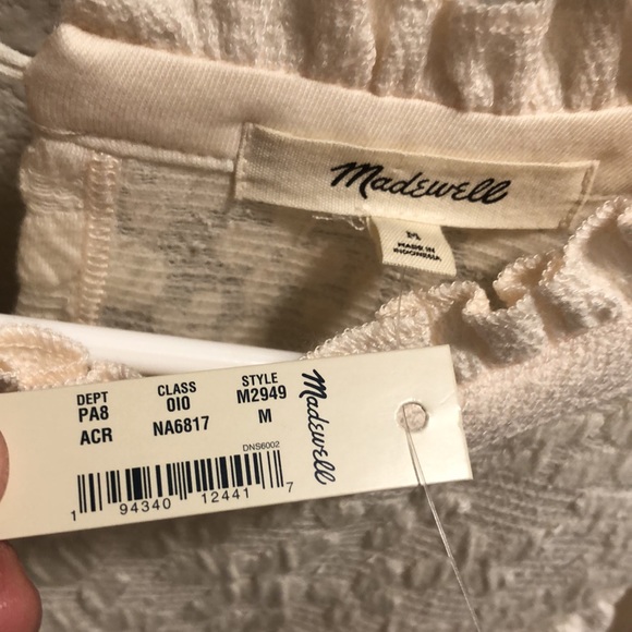 Madewell Textural Knit Ruffle-Neck Top size M - Picture 4 of 7